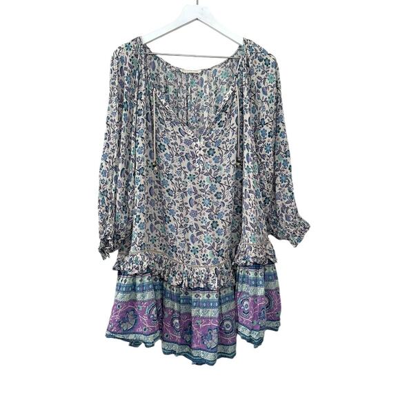 Spell & The Gypsy Dresses & Skirts - Spell & The Gypsy Flora Boho Mini Dress Purple Border XS